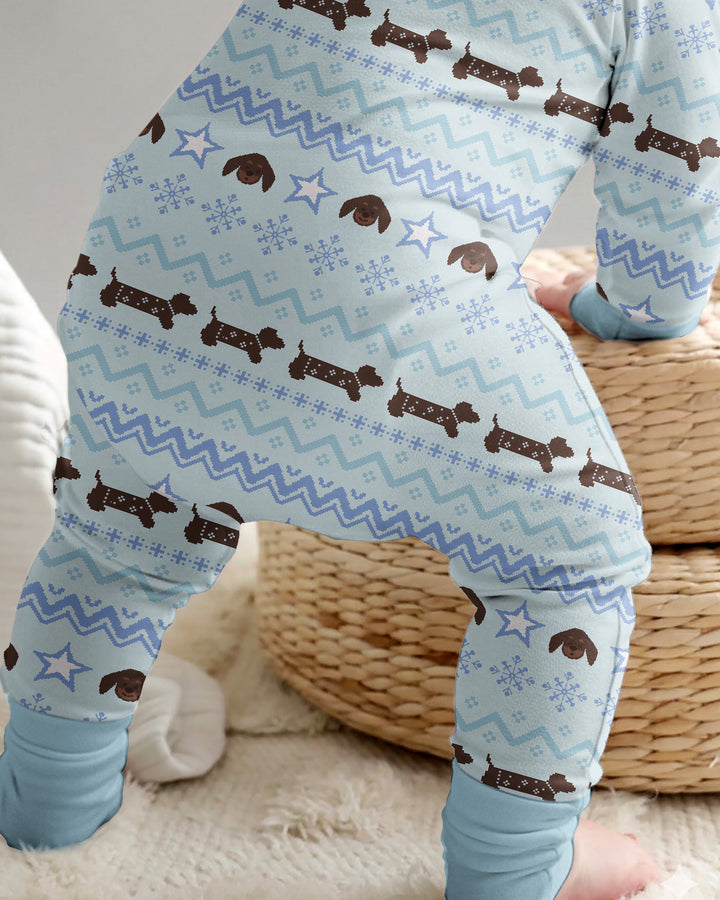 Dachshund Winter Fair Isle Bamboo Convertible Zippy
