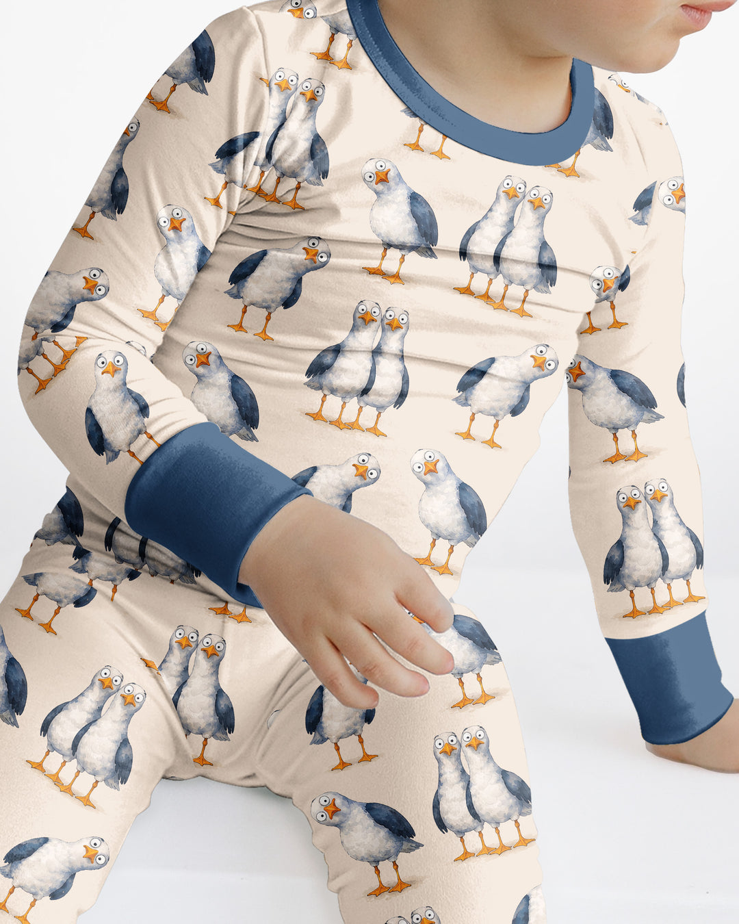 Goofy Seagulls Bamboo Two Piece Long Sleeve Pajama Set