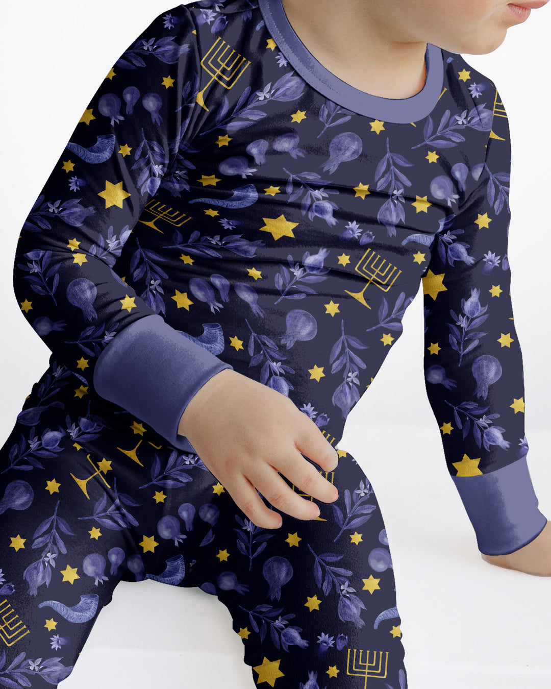 Rosh Hashanah Night Family Matching Bamboo Two Piece Long Sleeve Pajama Set