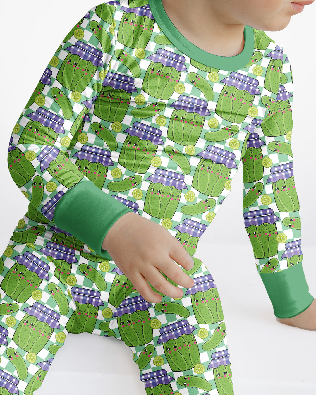 Kawaii Pickle Jar Bamboo Two Piece Long Sleeve Pajama Set