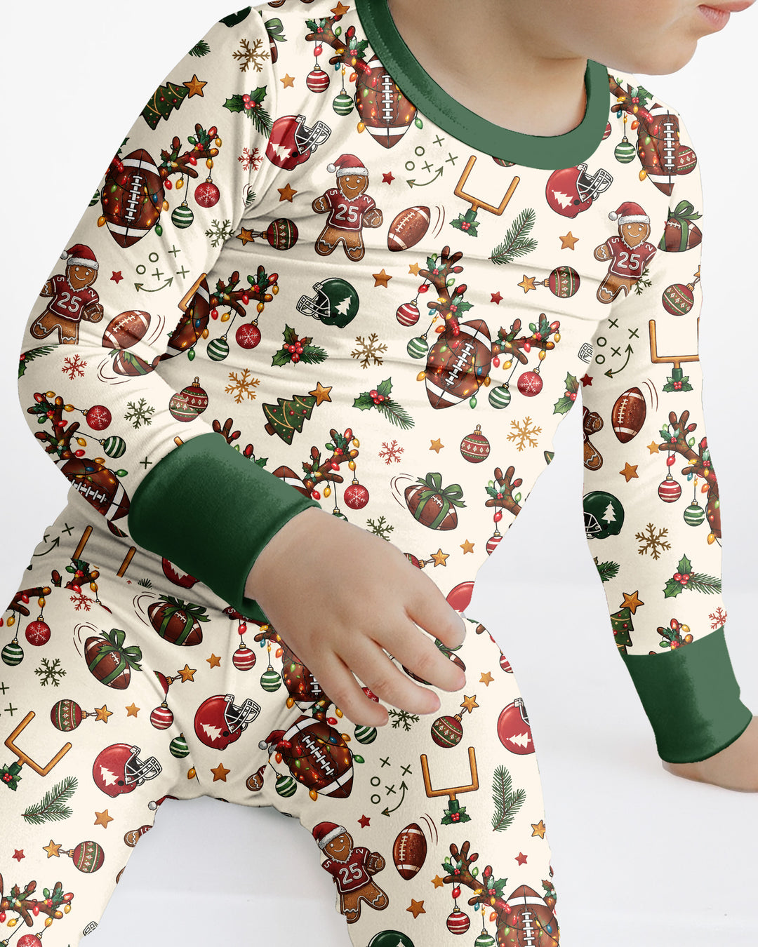Football Christmas Merry Kickmas Bamboo Two Piece Long Sleeve Pajama Set