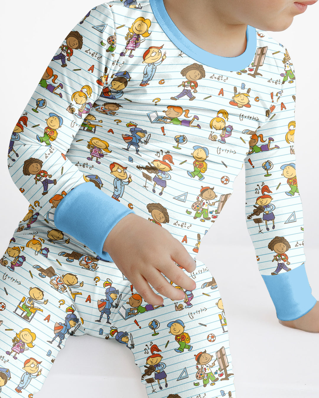 School Days Adventure Bamboo Two Piece Long Sleeve Pajama Set