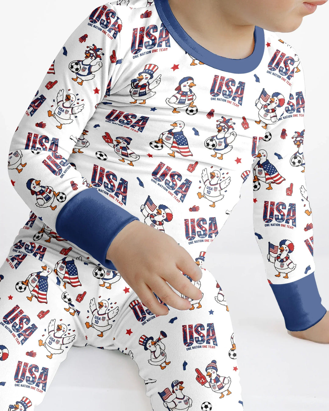 One Nation One Team Bamboo Two Piece Long Sleeve Pajama Set