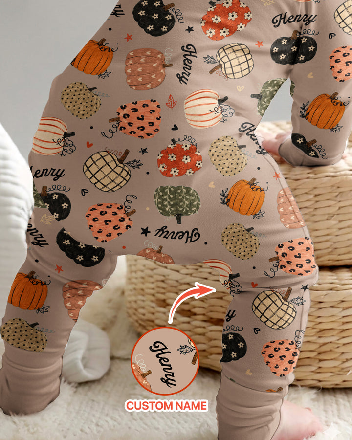 Custom Name Boho Pumpkin Bamboo Convertible Zippy