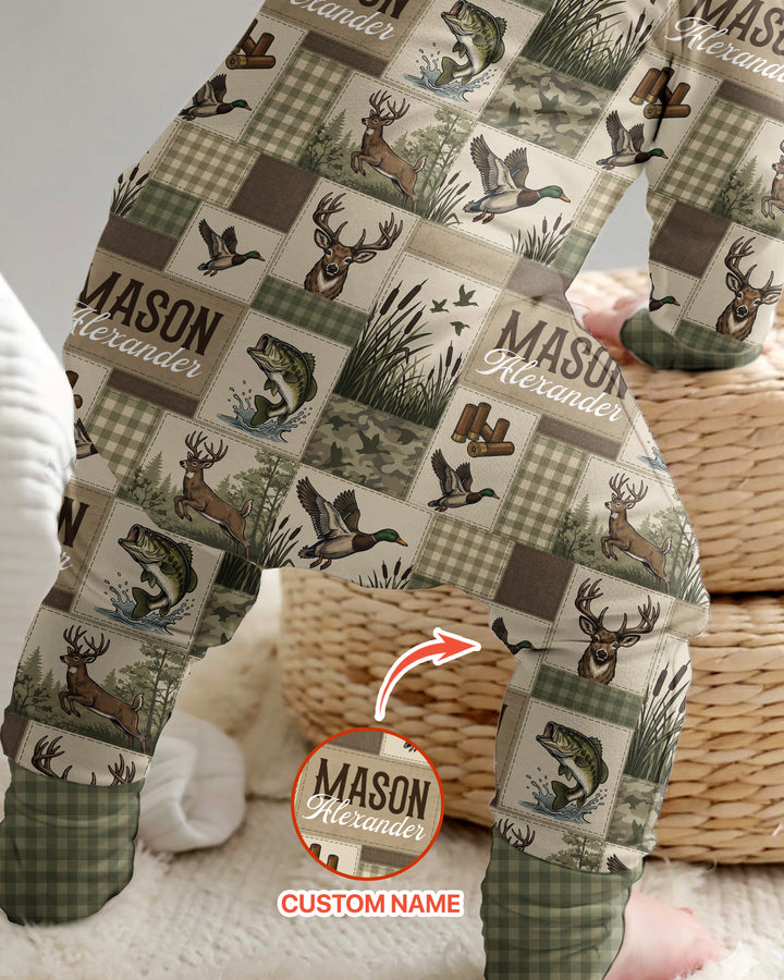 Personalized Hunting Patchwork Bamboo Convertible Zippy