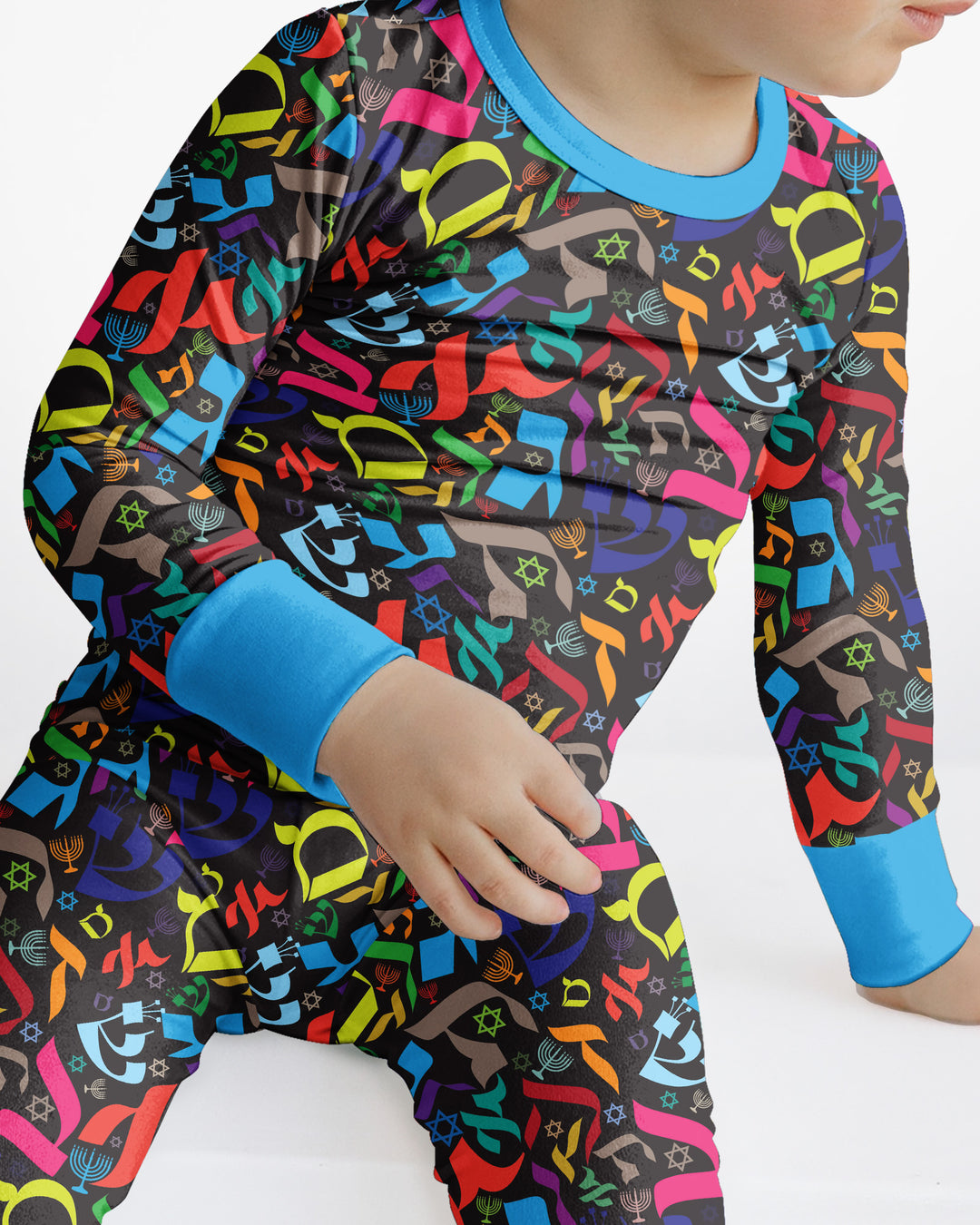 Hebrew Harmony Family Matching Bamboo Two Piece Long Sleeve Pajama Set