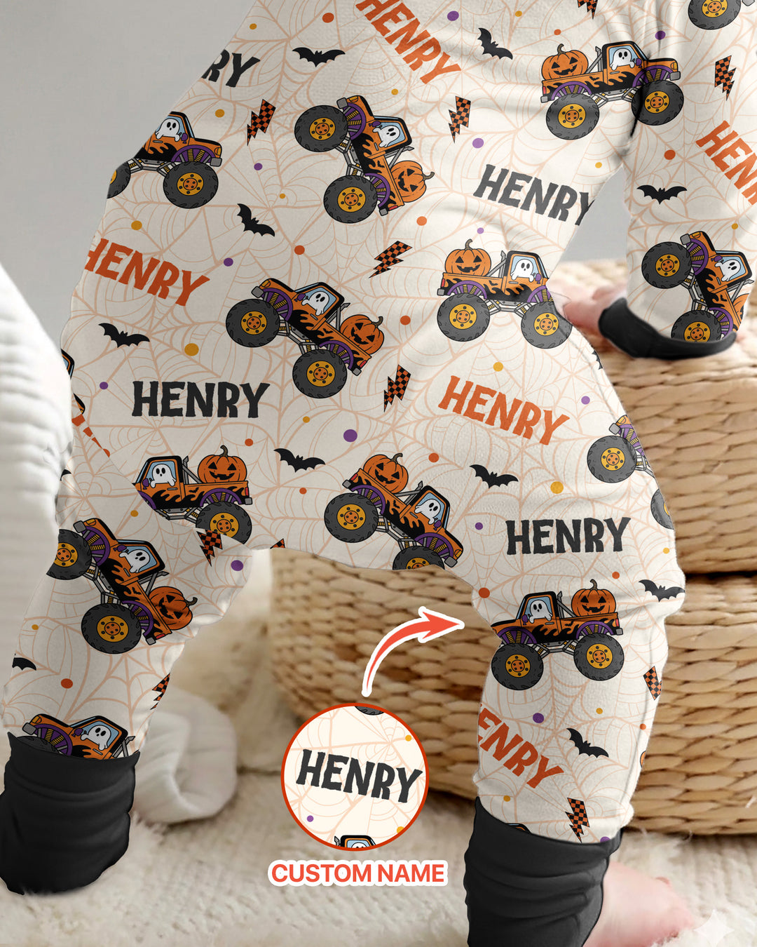 Custom Name Halloween Monster Truck Bamboo Convertible Zippy