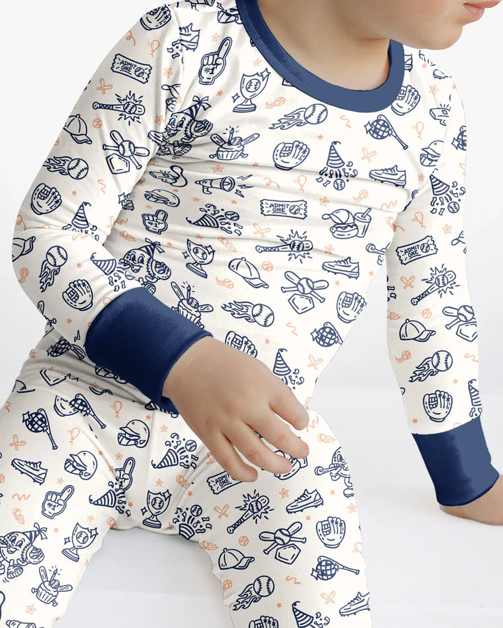 Ballpark Bash Bamboo Two Piece Long Sleeve Pajama Set