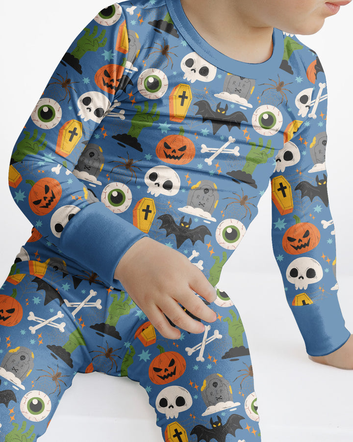 Little Monsters Bamboo Two Piece Long Sleeve Pyjamas Set For Halloween