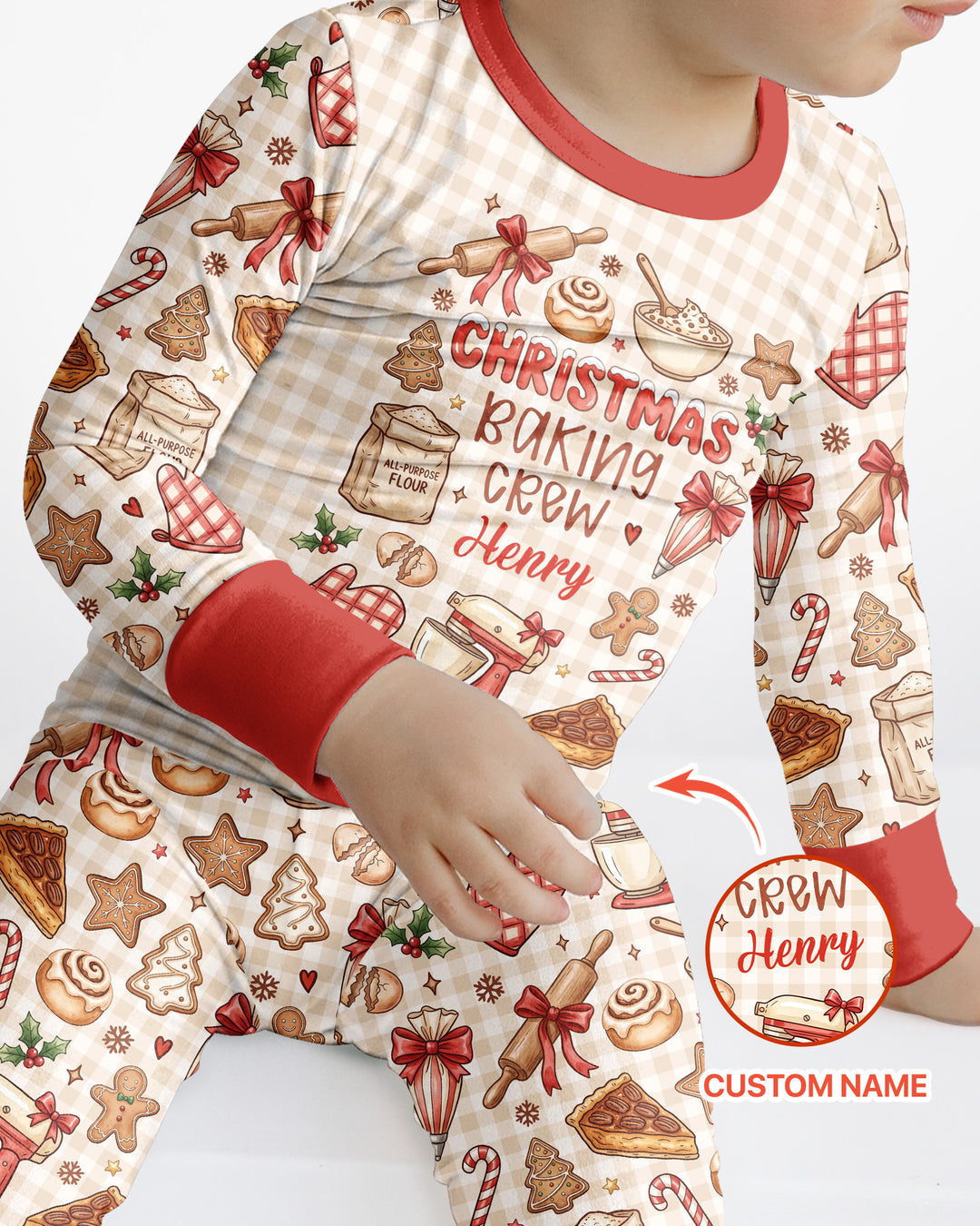 Christmas Baking Crew Bamboo Two Piece Long Sleeve Pajama Set