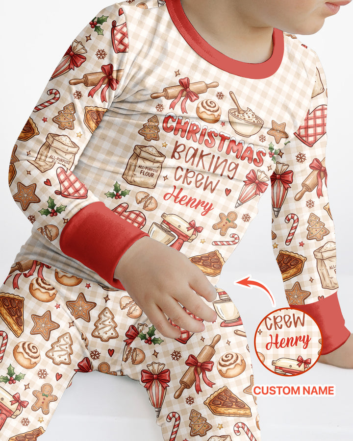 Christmas Baking Crew Bamboo Two Piece Long Sleeve Pajama Set