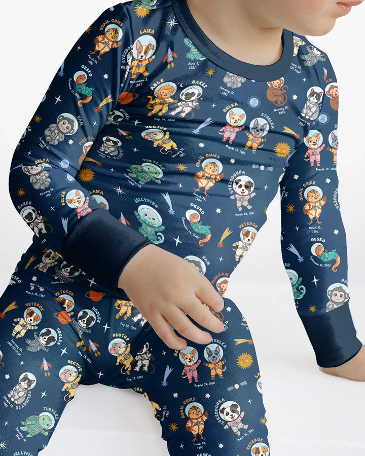 Animal Astronauts Bamboo Two Piece Long Sleeve Pajama Set