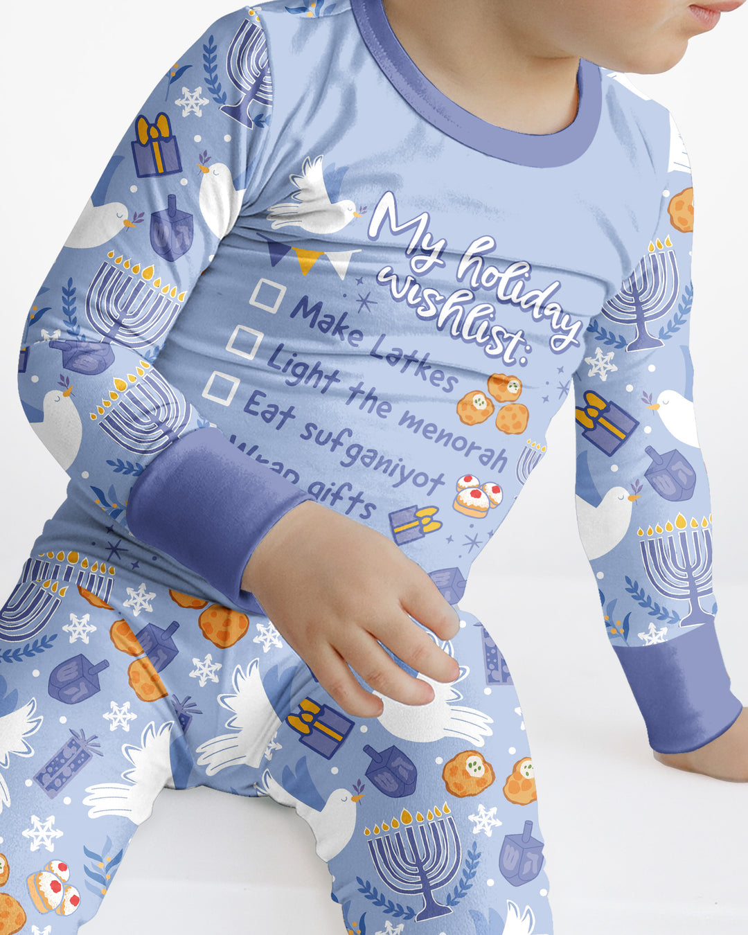 Hanukkah To Do List Bamboo Two Piece Long Sleeve Pajama Set