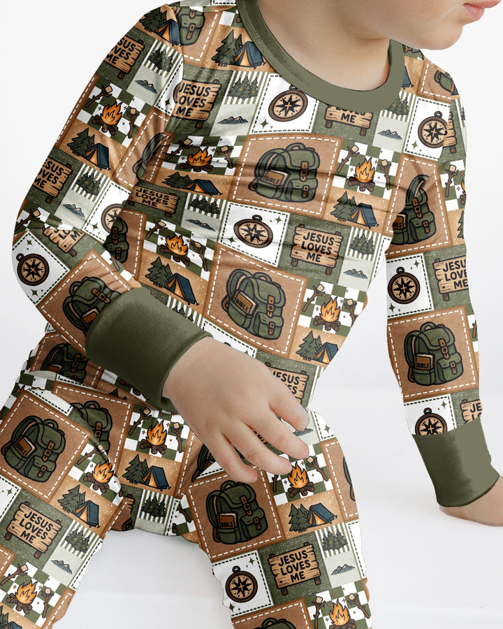 Template Bamboo Two Piece Long Sleeve Pyjamas Set
