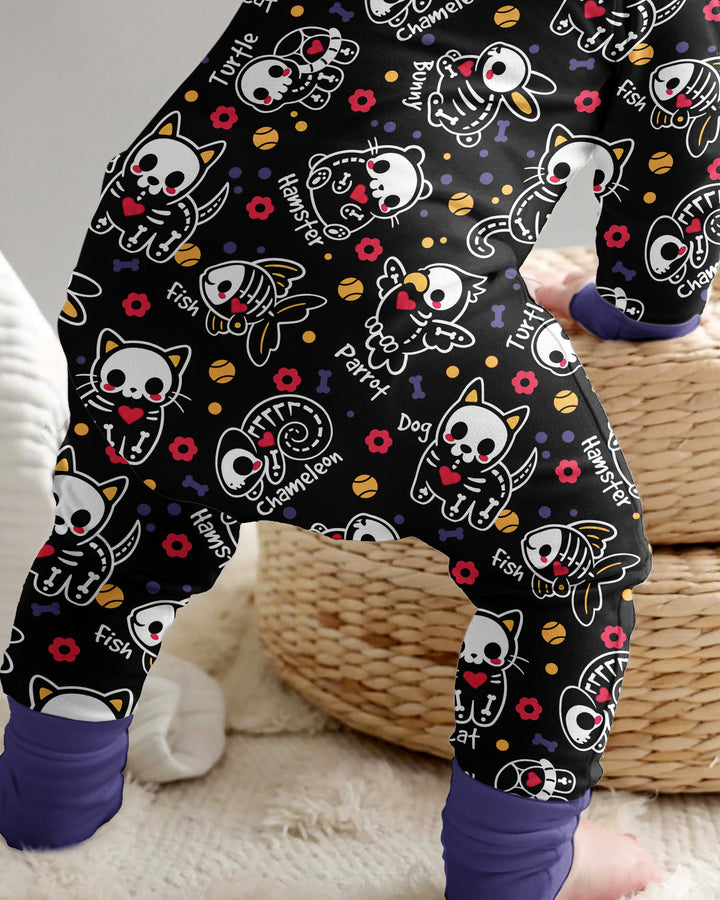 Kawaii Skeleton Pets Bamboo Convertible Zippy