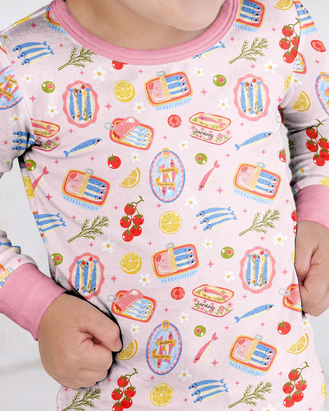 Preppy Sardines Bamboo Two Piece Long Sleeve Pajama Set