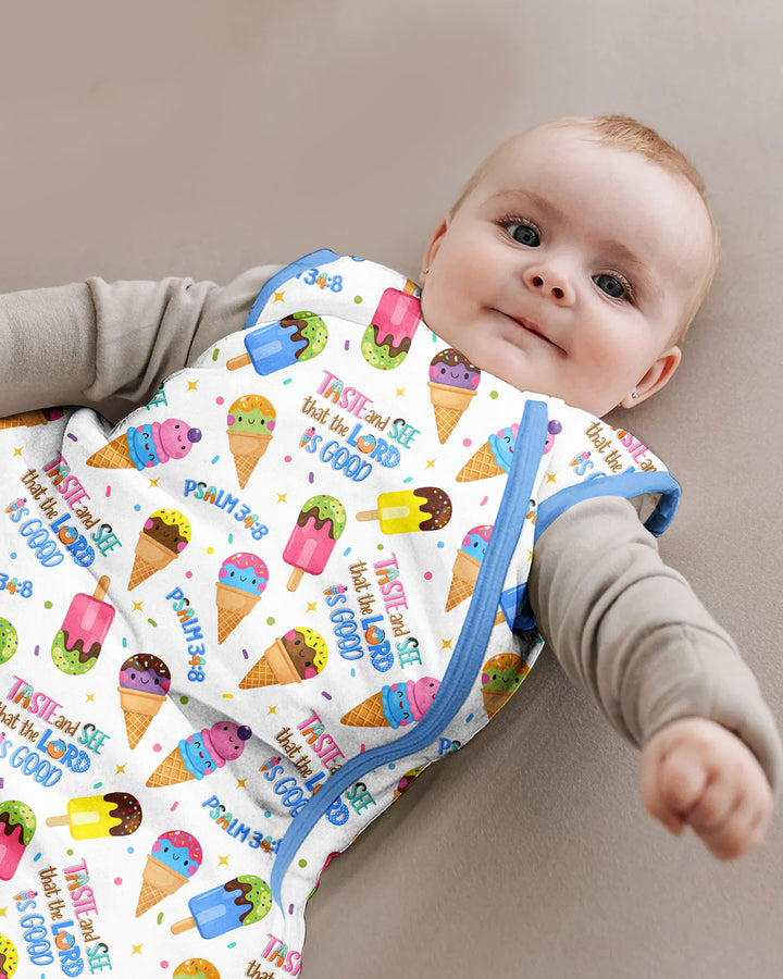 Jesus Summer Ice Cream Taste and See That The Lord Is Good Bamboo Sleep Bag