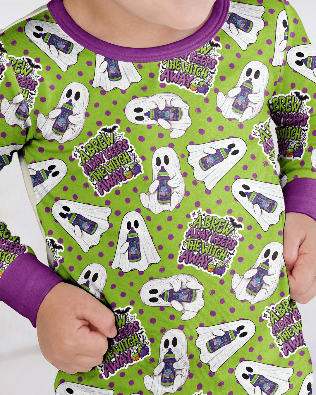 Boo Brew Ghosts Bamboo Two Piece Long Sleeve Pajama Set