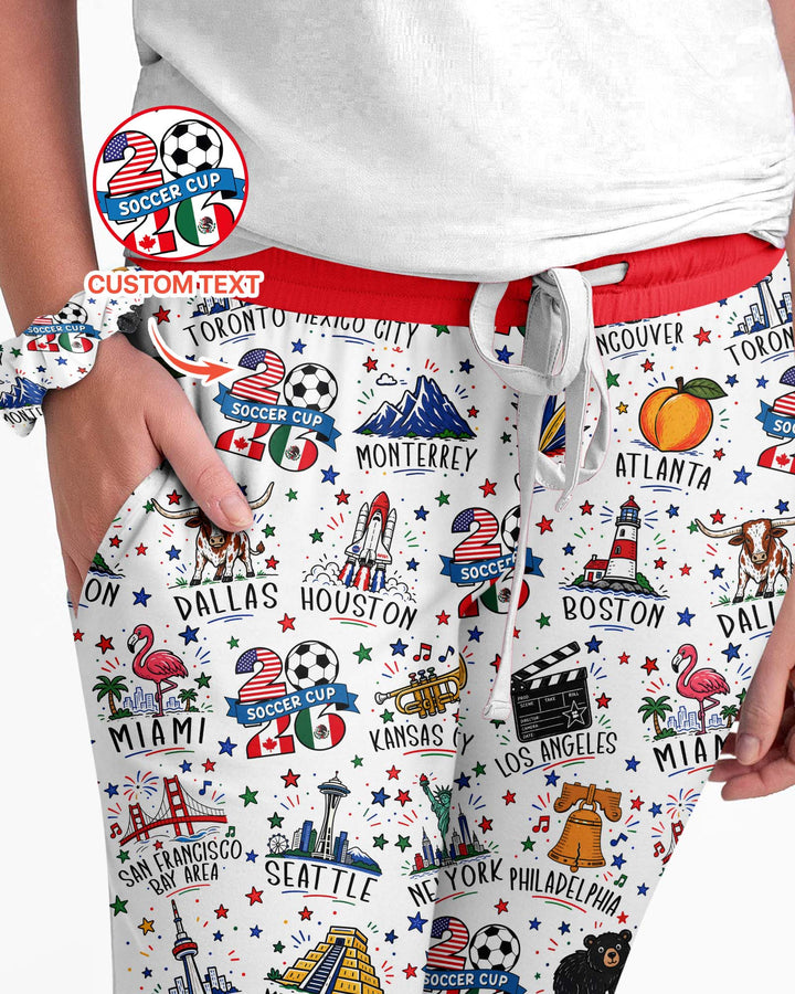 2026 Soccer Cup Host Citties Bamboo Women Pajama Set