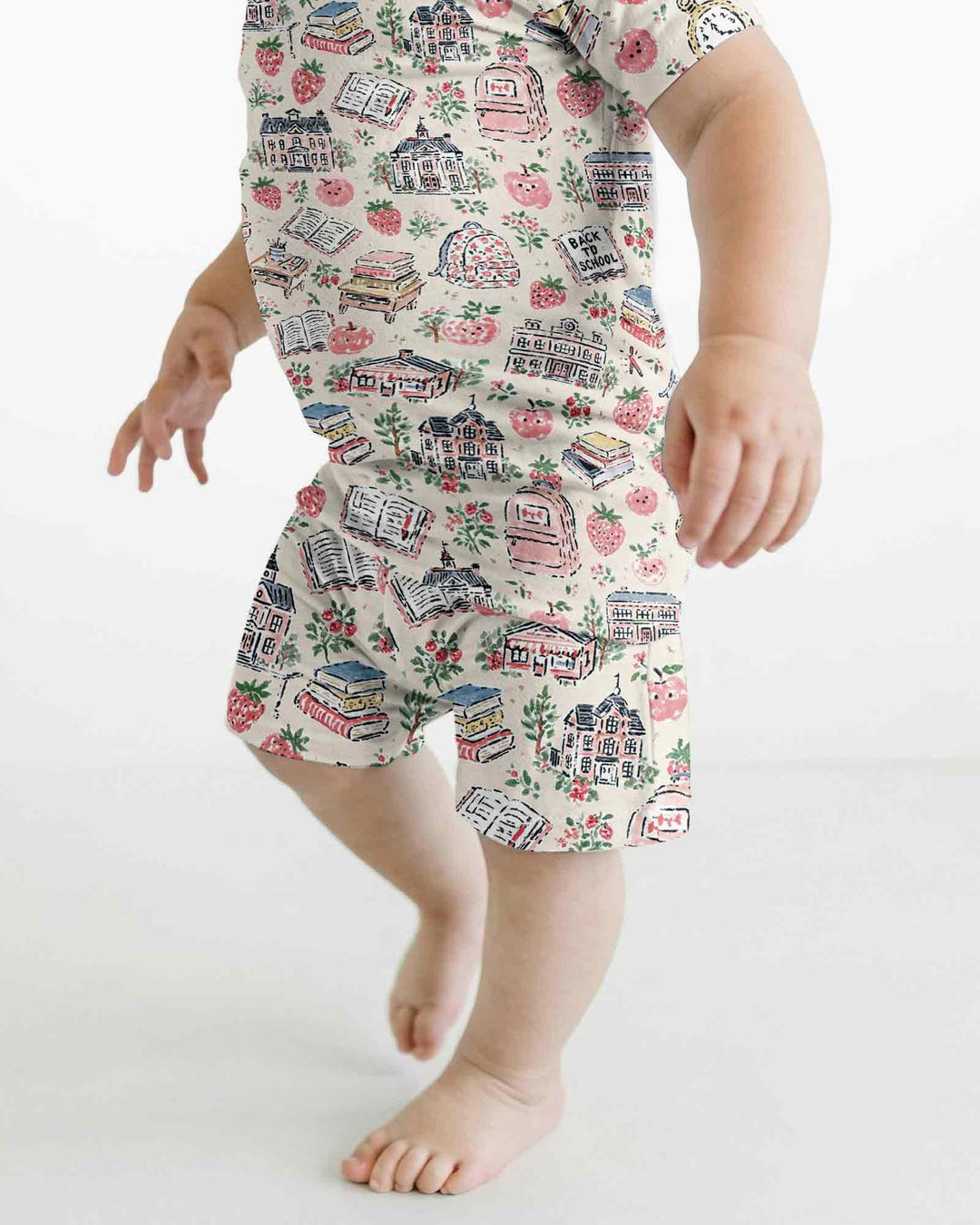 Coquette Strawberry School Days Bamboo Two Piece Short Sleeve Shorts Pajama Set