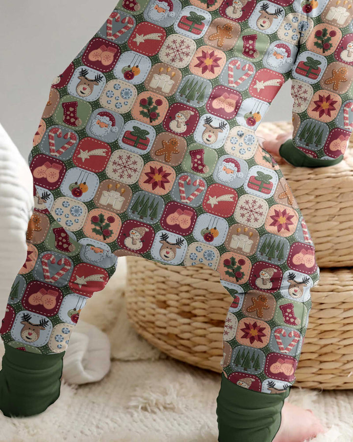 Christmas Felt Patchwork Bamboo Convertible Zippy