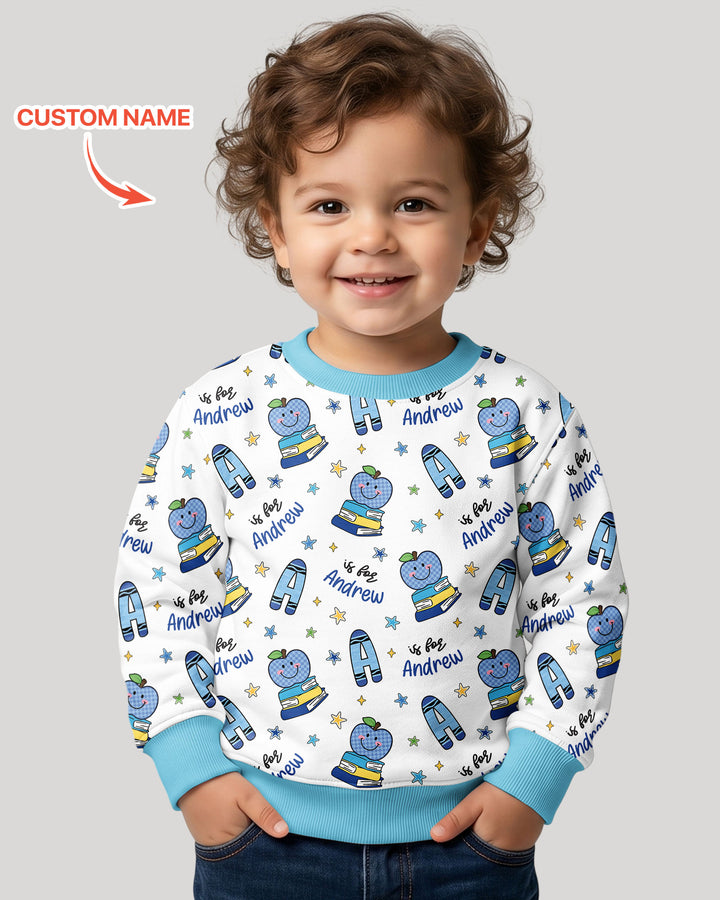 Custom Name Crayon Alphabet Bamboo Crewneck Sweatshirt