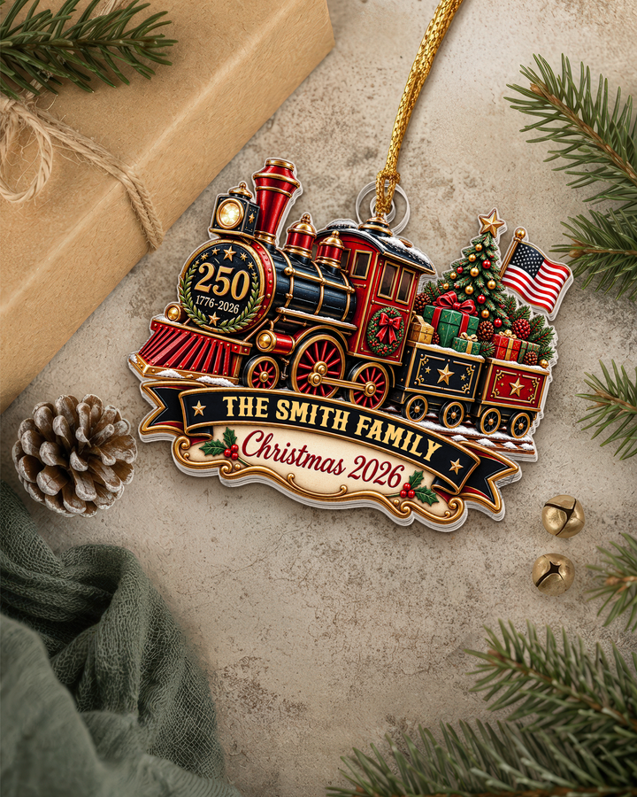 250th Anniversary Christmas Train - Personalized Acrylic Ornament