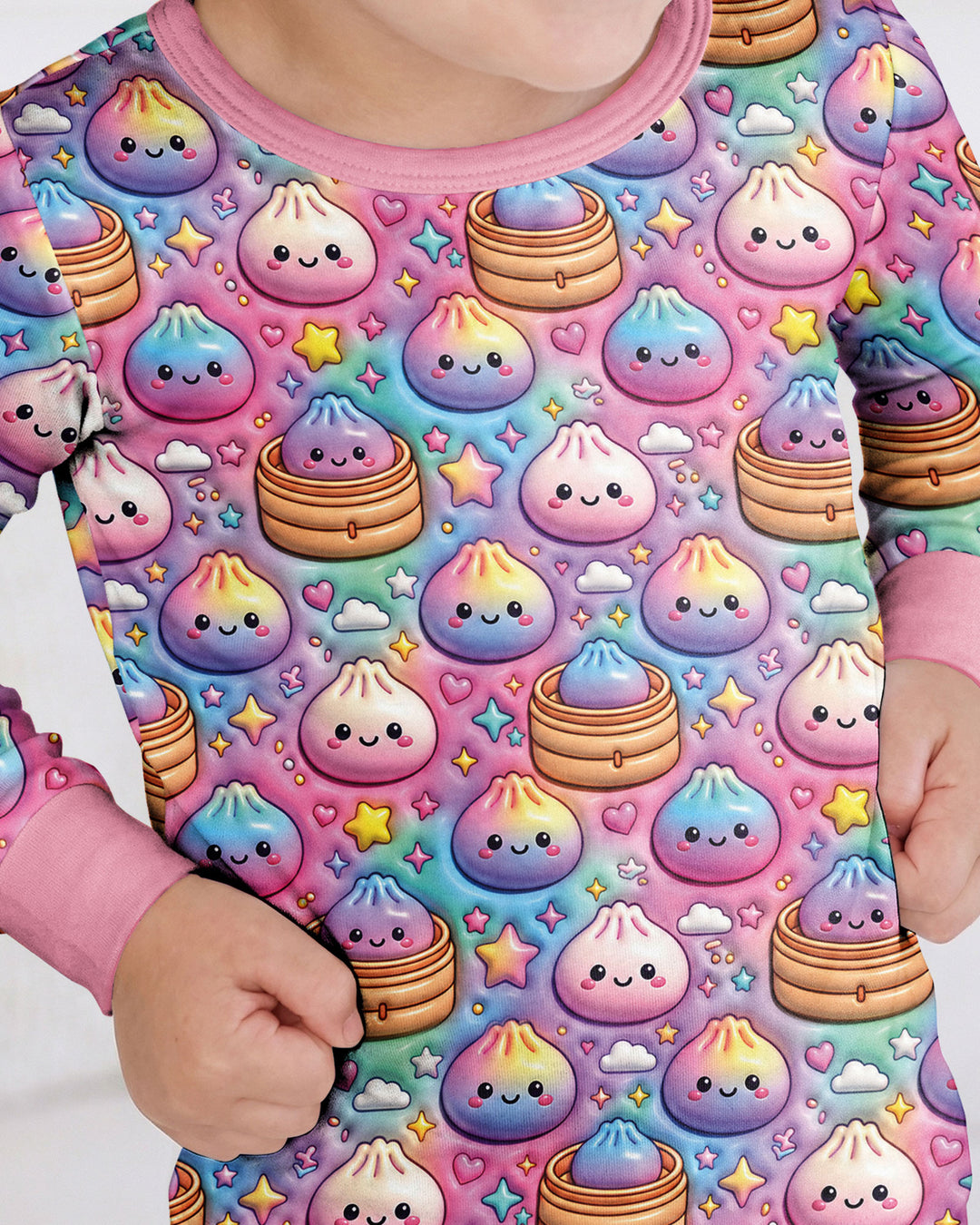Glitter Dumpling Galaxy Bamboo Two Piece Long Sleeve Pajama Set