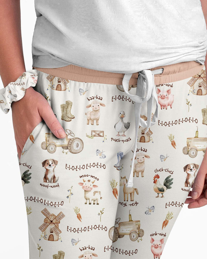 Old McDonald Farm Family Matching Bamboo Women Pajama Set
