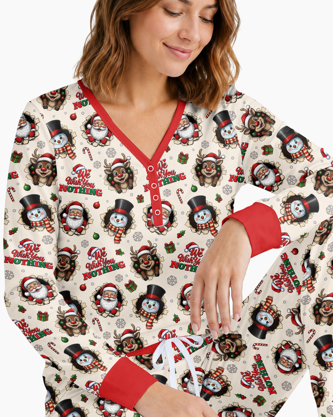 Funny Butt Christmas Squad Bamboo Women Pajama Set