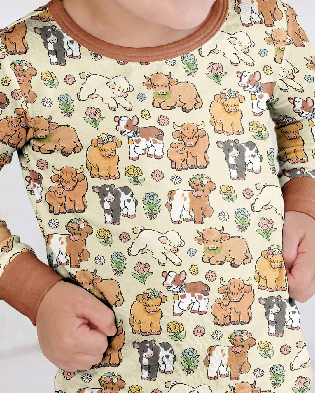 Little Highland Friends Bamboo Two Piece Long Sleeve Pajama Set