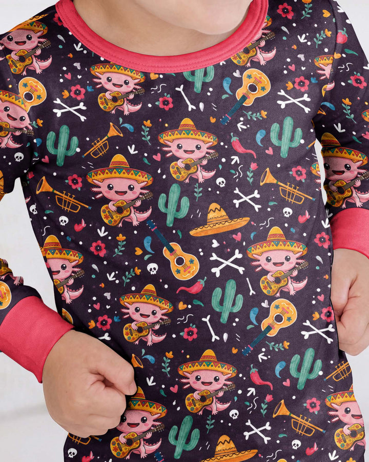 Axolotl Fiesta Bamboo Two Piece Long Sleeve Pajama Set
