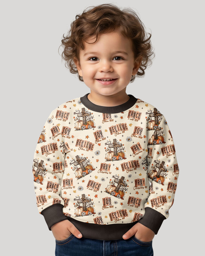 Floral Fall Give Thanks To The Lord Bamboo Crewneck Sweatshirt