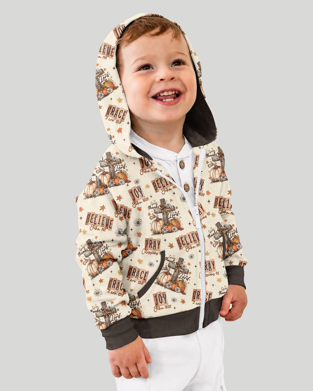 Floral Fall Give Thanks To The Lord Bamboo Zip Hoodie