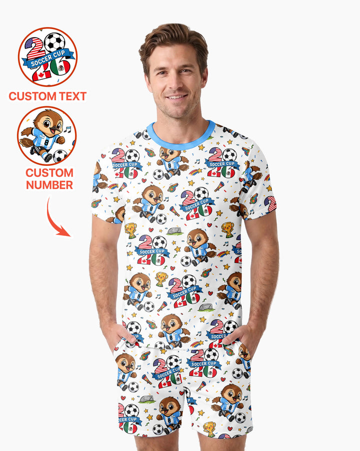 We Are The Champions Soccer Cup 2026 Bamboo Men Short Sleeve Short Pajama Set