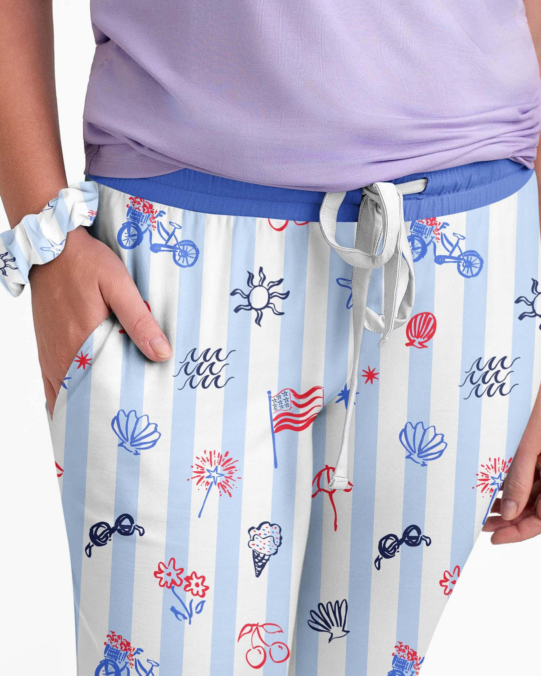 Red, White & Beachy Family Matching Bamboo Women Pajama Set