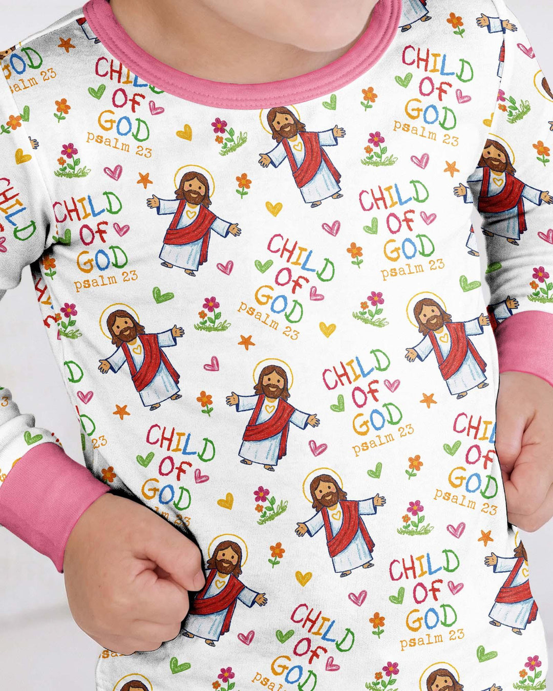 Jesus Loves Me Bamboo Two Piece Long Sleeve Pajama Set