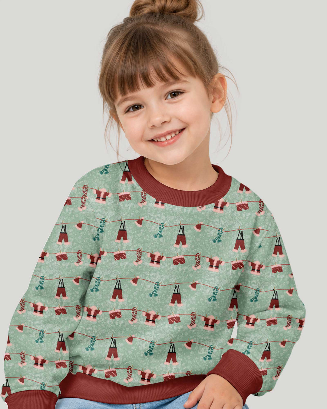 Santa In The Snow Bamboo Crewneck Sweatshirt