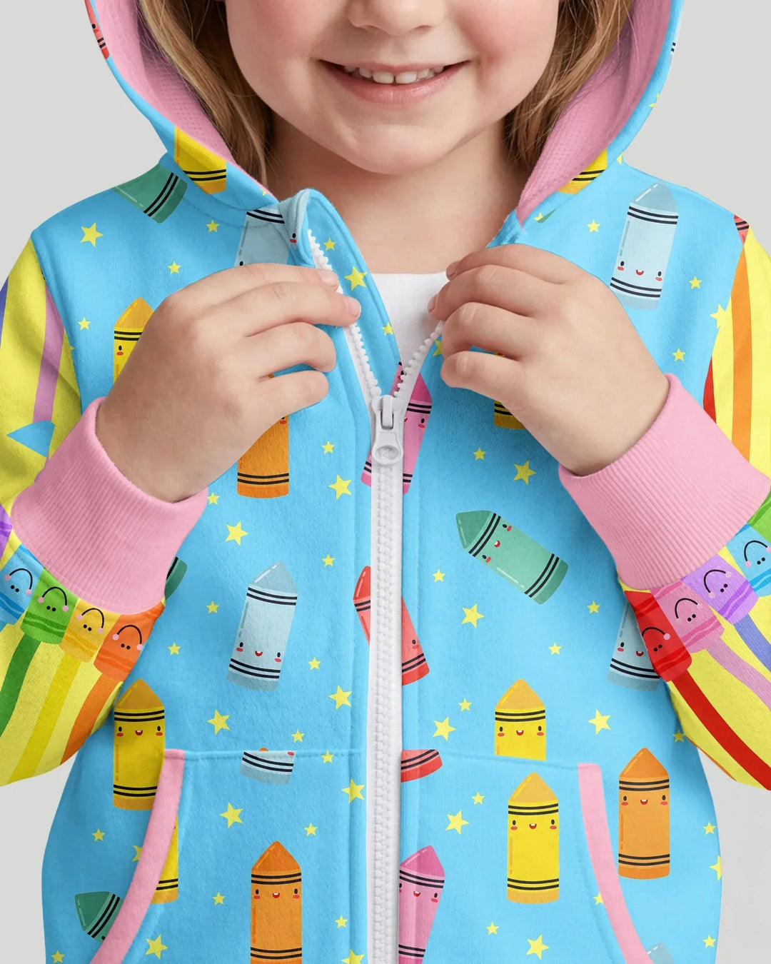 Happy Crayon Friends Bamboo Zip Hoodie
