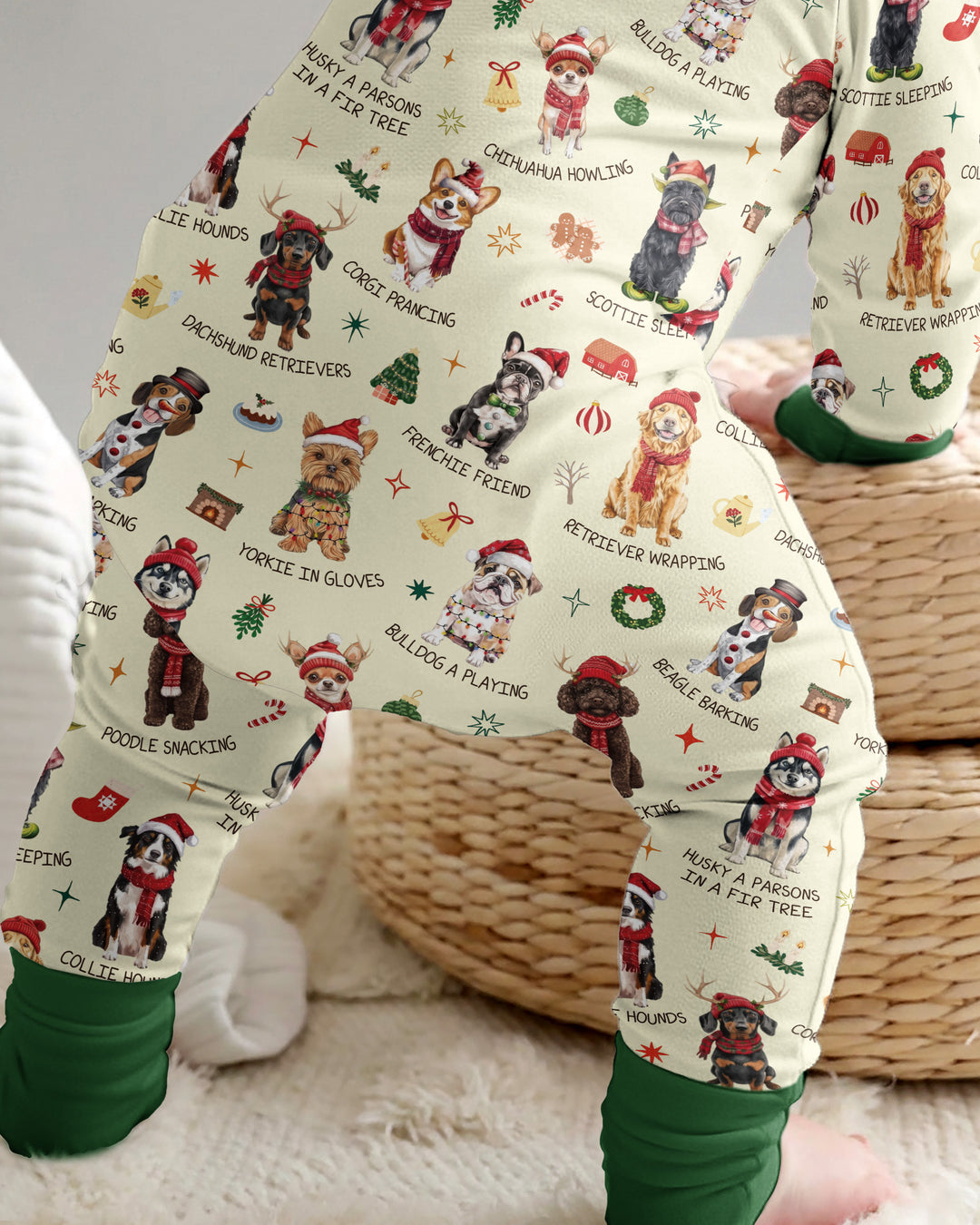 Retro 12 Dogs of Christmas Bamboo Convertible Zippy
