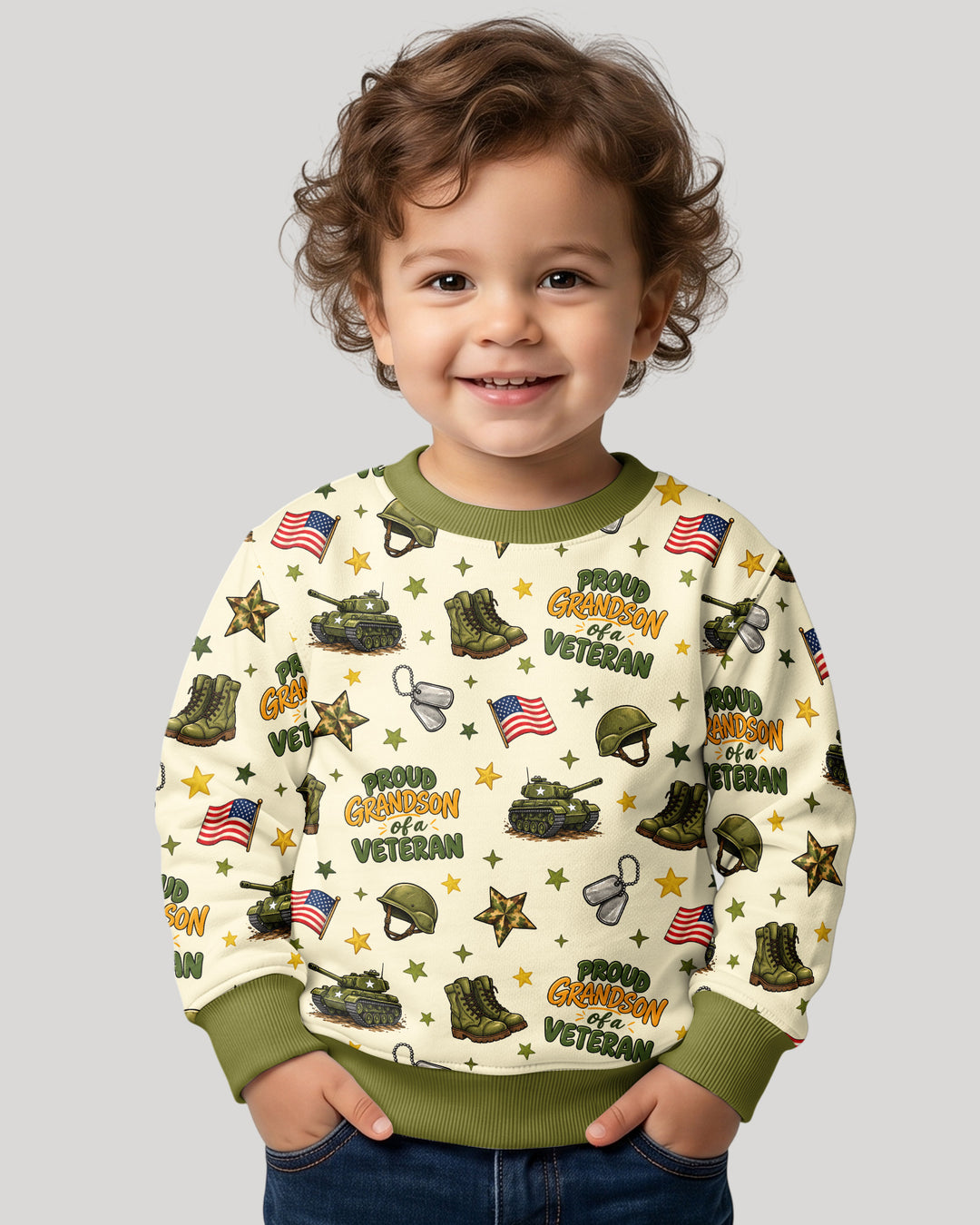 Proud Grandchild Of A Veteran Bamboo Crewneck Sweatshirt