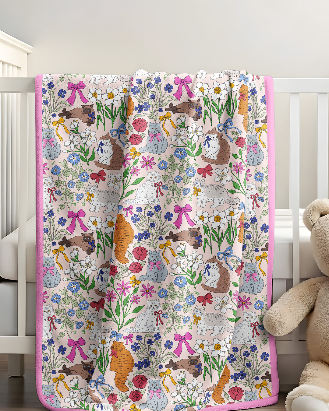 The Garden Cattery Mommy & Me Matching Bamboo Blanket