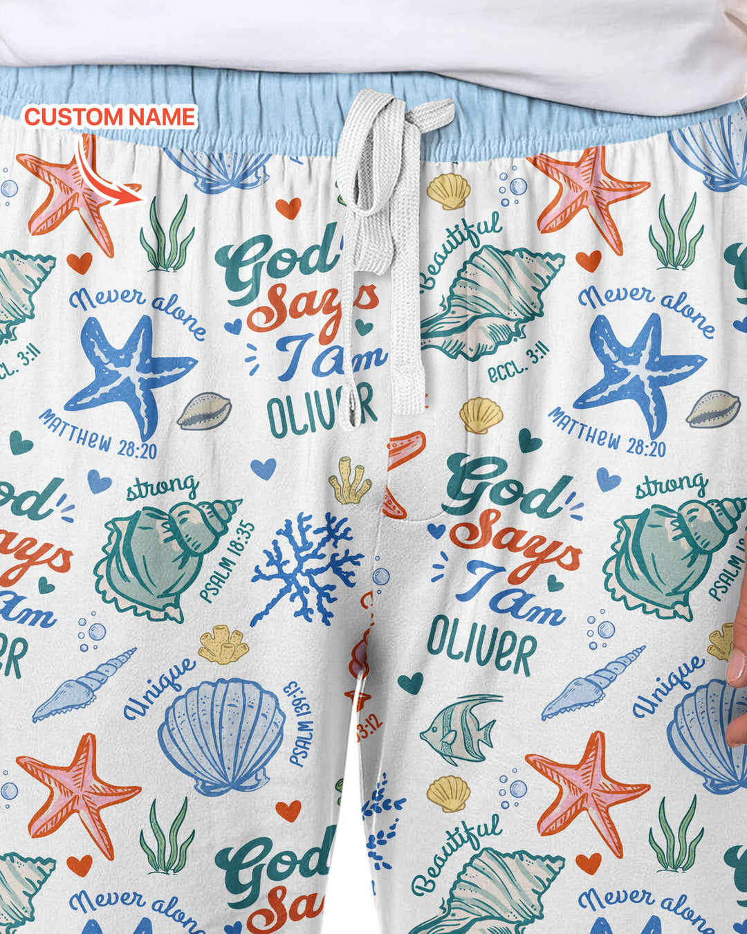 Coastal God Says I Am Custom Name Bamboo Men's Pajama Set
