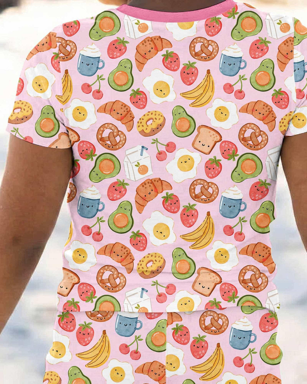 Breakfast Buddies Family Matching Bamboo Two Piece Short Sleeve Pajama Set
