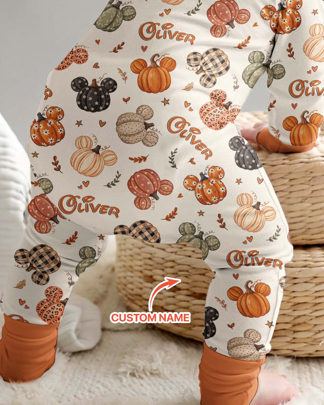 Custom Name Preppy Fall Mouse Bamboo Convertible Zippy