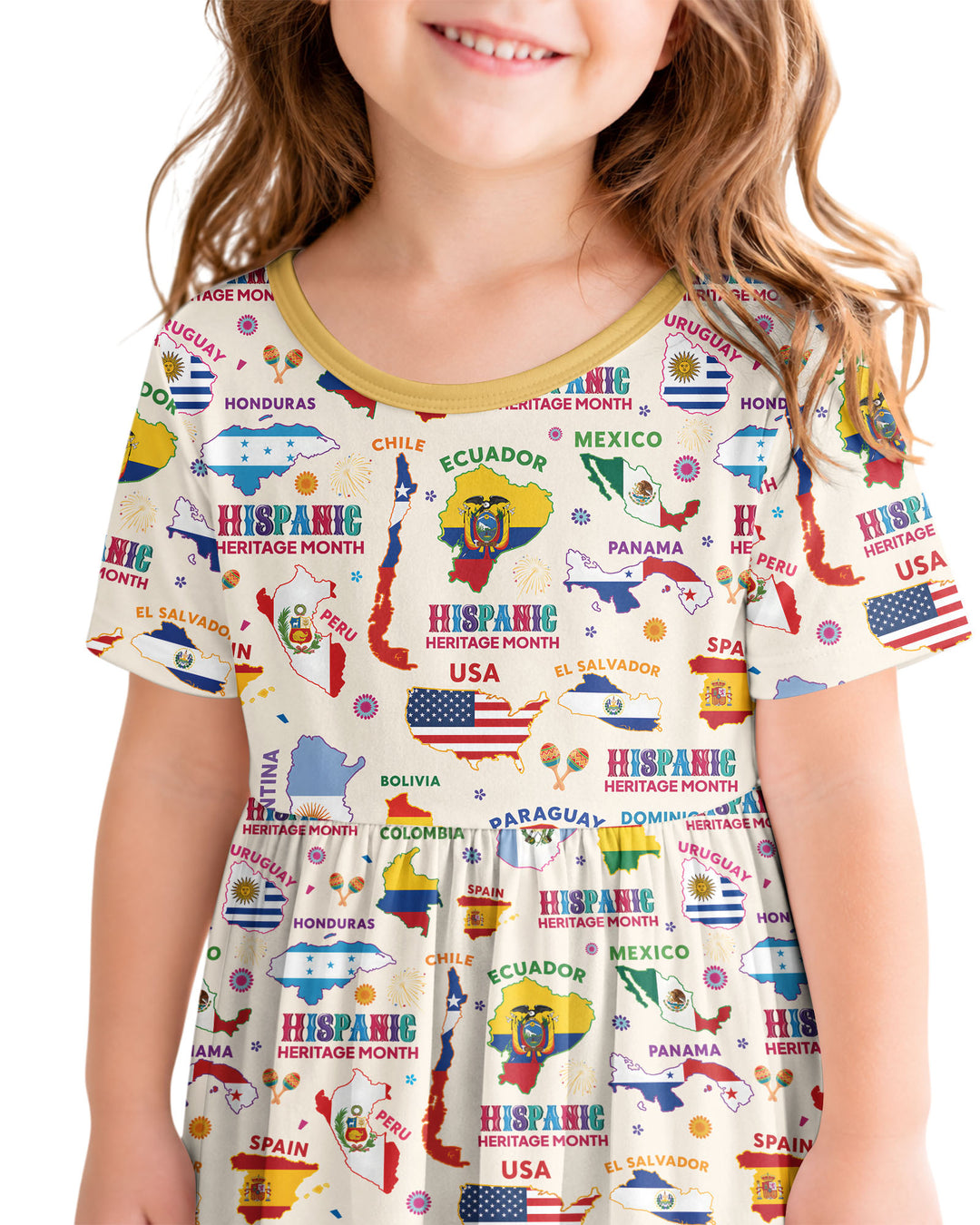 Hispanic Heritage Month Country Flags Bamboo Twirl Dress