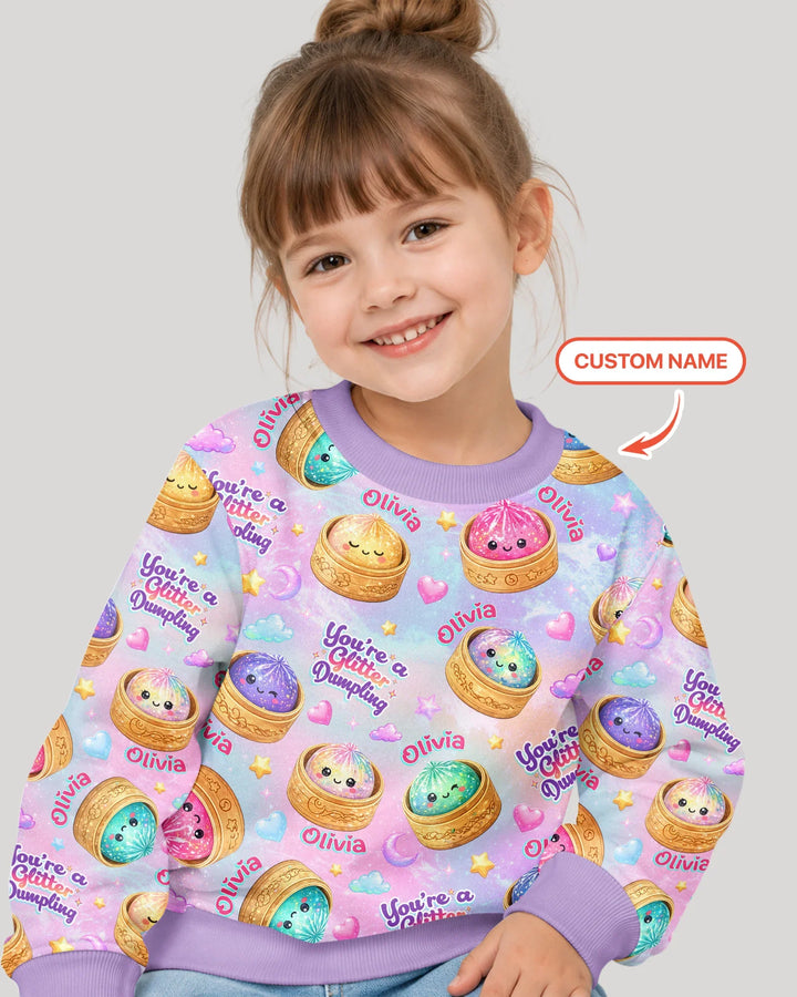 Custom Name You're A Glitter Dumpling Bamboo Crewneck Sweatshirt