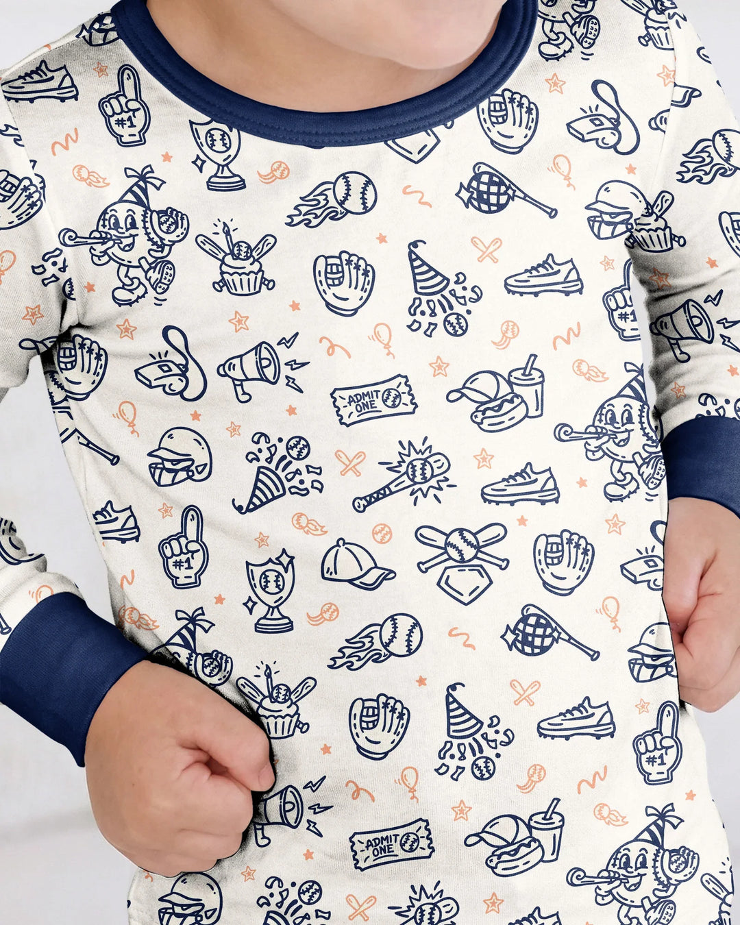 Ballpark Bash Bamboo Two Piece Long Sleeve Pajama Set