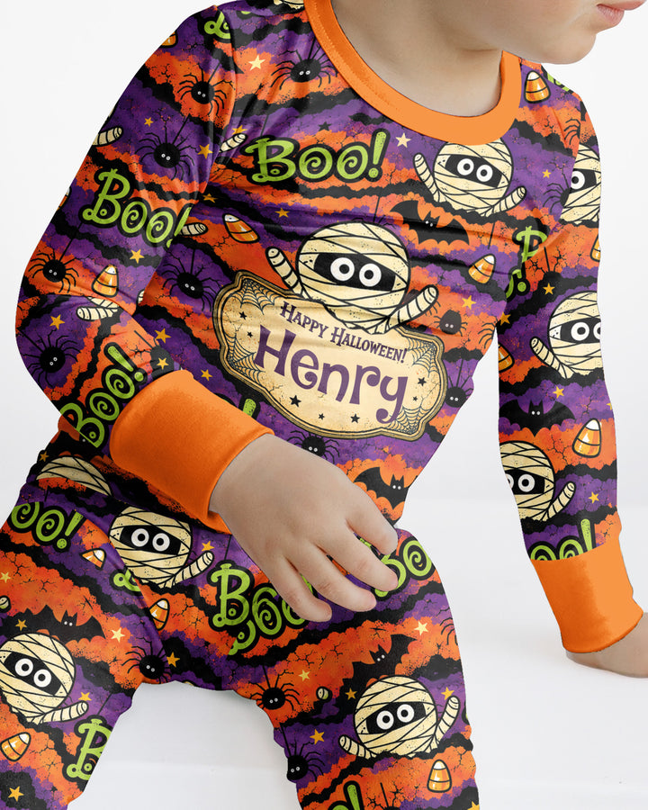 Boo Boo Halloween Bamboo Two Piece Long Sleeve Pajama Set