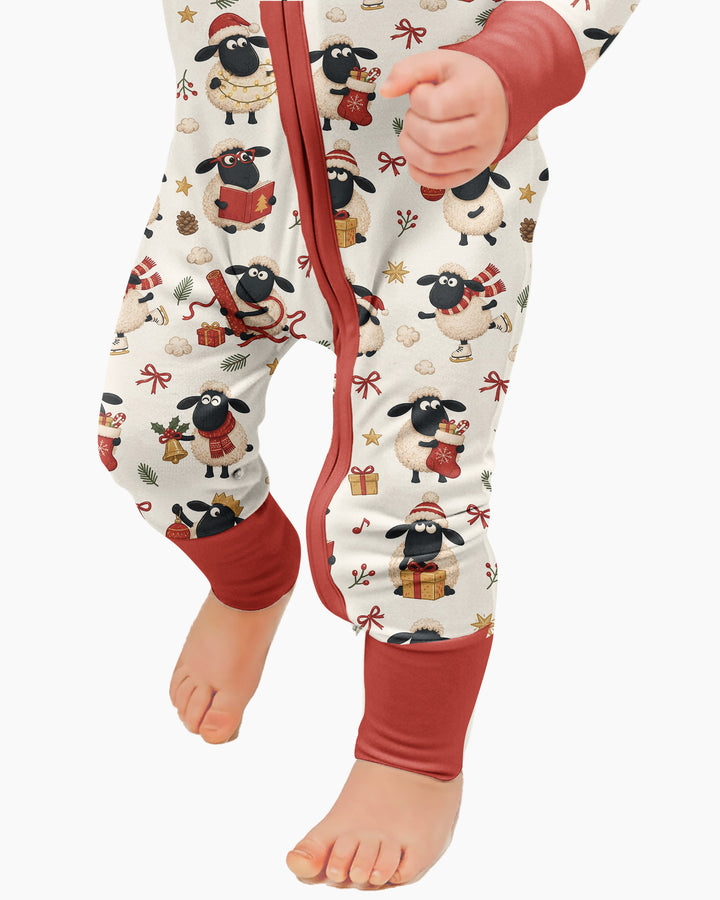 Festive Holiday Sheep Bamboo Convertible Zippy